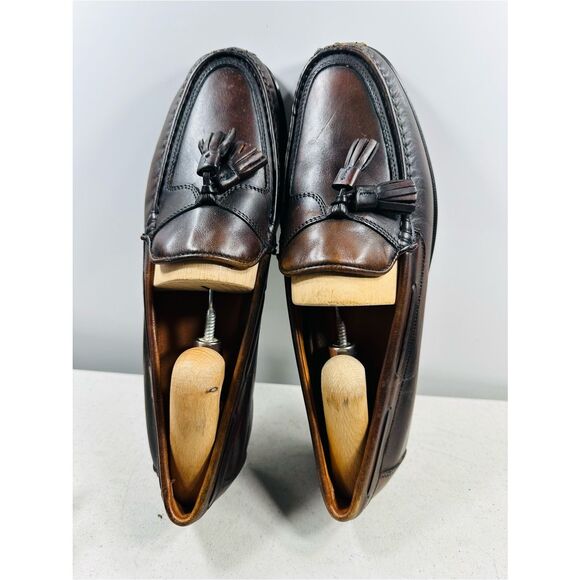 Johnston & Murphy Shoes Men\'s Size 8.5 Brown Leather Tassel Loafers Italy